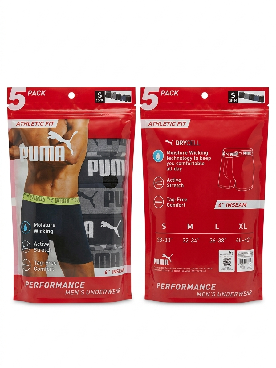 Puma 5 Pack Men's Boxer Brief