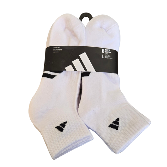 Adidas Men’s Cushioned Clima Cool Ankle Socks – White 6 Pairs