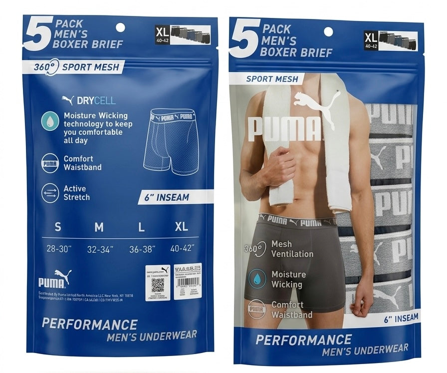 Puma 5 Pack Men's Boxer Brief